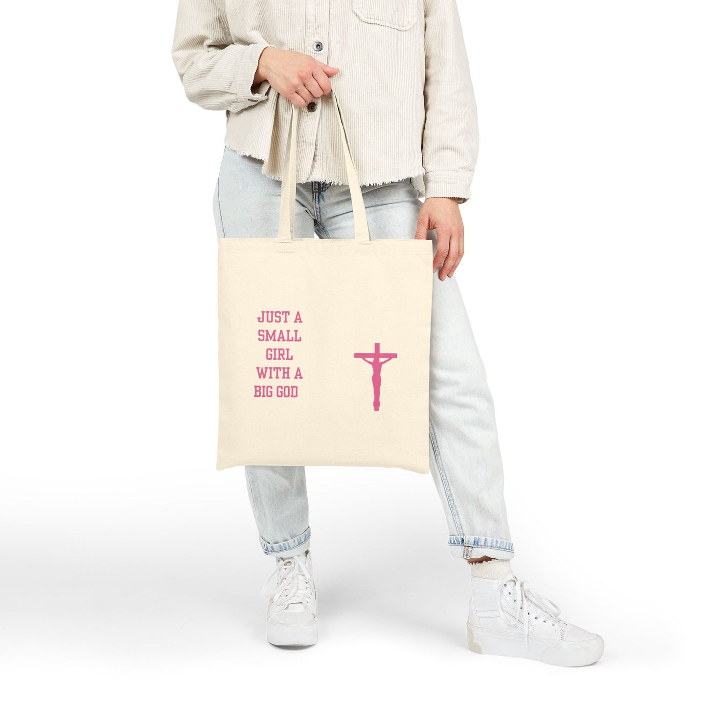 Small Girl With A Big God Tote Bag