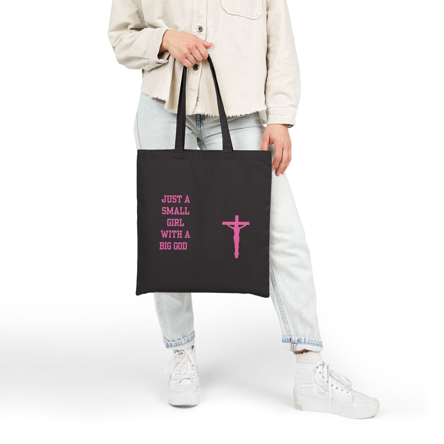 Small Girl With A Big God Tote Bag